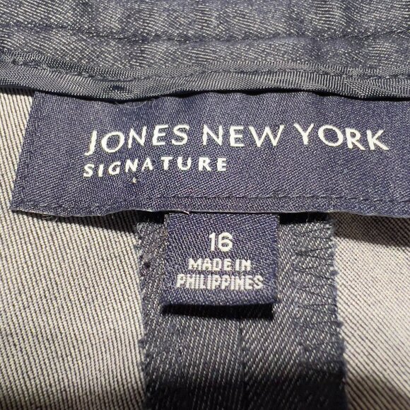 Jones New York Signature Boardroom Slim Ankle Pants in Blue — Size 16 - Picture 7 of 14